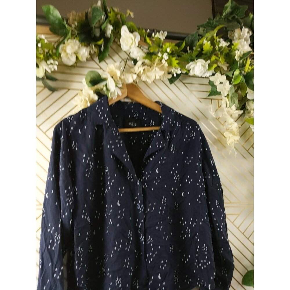 Rails Navy Galaxy Star Print Button Front Cropped… - image 2